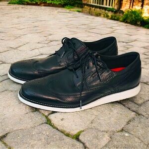 ROCKPORT Men’s 11.5 | Total Motion Sport | Wing Tip Dress Shoes | Black Leather